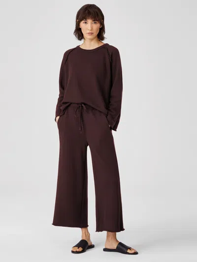 Eileen Fisher Organic Cotton French Terry Wide-leg Pant In Purple