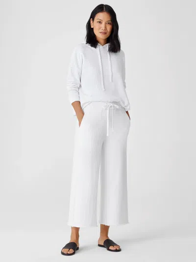 Eileen Fisher Organic Cotton French Terry Wide-leg Pant In White