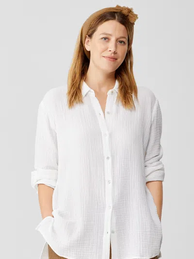 Eileen Fisher Organic Cotton Gauze Bandana In Brown