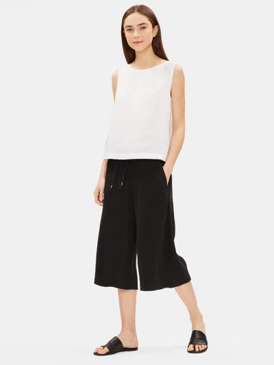 Eileen Fisher Organic Cotton Gauze Culotte Pant In Black