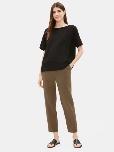 Eileen Fisher Organic Cotton Gauze Slouchy Pant In Green