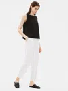 Eileen Fisher Organic Cotton Gauze Slouchy Pant In White