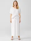 Eileen Fisher Organic Cotton Gauze Wide-leg Pant In White