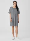 Eileen Fisher Organic Cotton Hemp Dress In Gray
