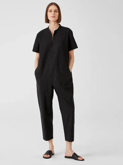 Eileen Fisher Organic Cotton Hemp Jumpsuit In Black