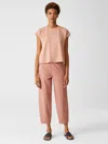 Eileen Fisher Organic Cotton Hemp Lantern Ankle Pant In Pink