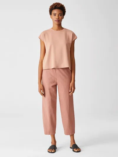 Eileen Fisher Organic Cotton Hemp Lantern Ankle Pant In Pink