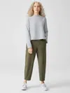 Eileen Fisher Organic Cotton Hemp Lantern Ankle Pant In Green