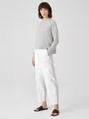 Eileen Fisher Organic Cotton Hemp Lantern Ankle Pant In White