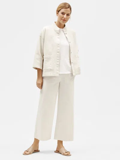 Eileen Fisher Organic Cotton Hemp Wide-leg Pant In Brown