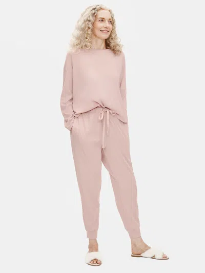 Eileen Fisher Organic Cotton Interlock Jogger Sleep Pant In White