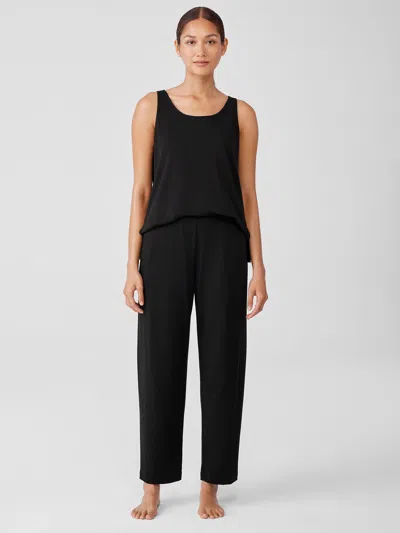 Eileen Fisher Organic Cotton Interlock Lantern Sleep Pant In Black