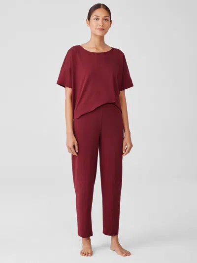 Eileen Fisher Organic Cotton Interlock Lantern Sleep Pant In Brown