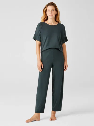 Eileen Fisher Organic Cotton Interlock Lantern Sleep Pant In Green