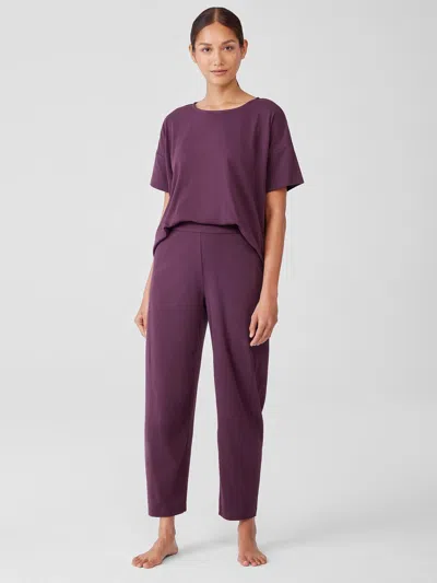 Eileen Fisher Organic Cotton Interlock Lantern Sleep Pant In Purple