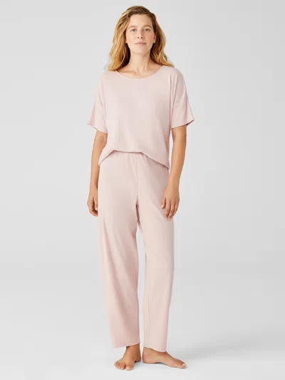 Eileen Fisher Organic Cotton Interlock Lantern Sleep Pant In Pink