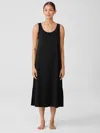 Eileen Fisher Organic Cotton Interlock Scoop Neck Sleep Dress In Black