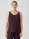Eileen Fisher Organic Cotton Interlock Scoop Neck Sleep Tank In Purple