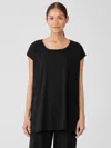 Eileen Fisher Organic Cotton Interlock Scoop Neck Sleep Tee In Black
