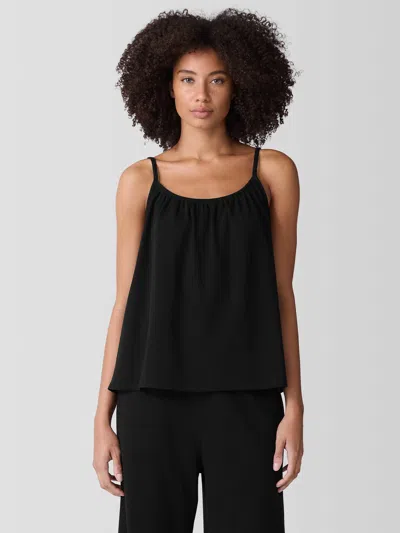 Eileen Fisher Organic Cotton Interlock Sleep Cami In Black