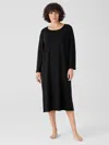 Eileen Fisher Organic Cotton Interlock Sleep Dress In Black