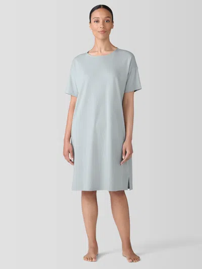 Eileen Fisher Organic Cotton Interlock Sleep Dress In Blue