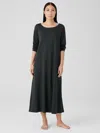 Eileen Fisher Organic Cotton Interlock Sleep Dress In Black