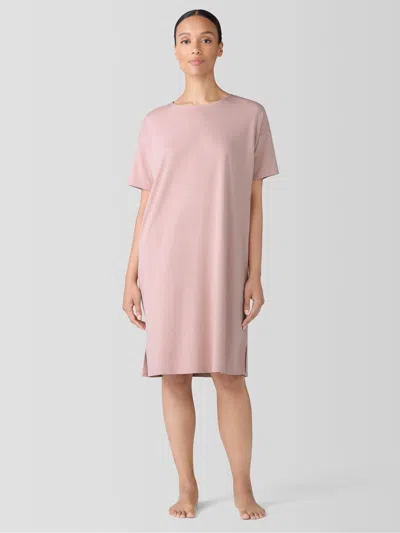 Eileen Fisher Organic Cotton Interlock Sleep Dress In Pink