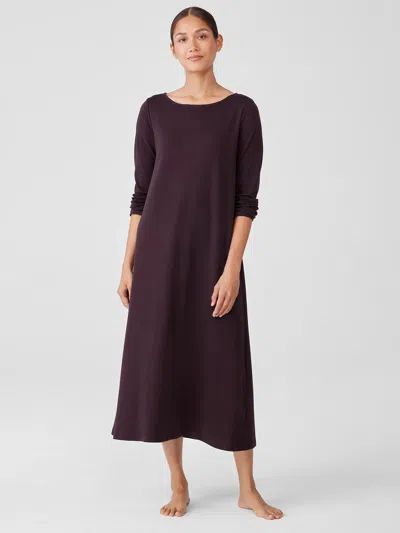 Eileen Fisher Organic Cotton Interlock Sleep Dress In Purple
