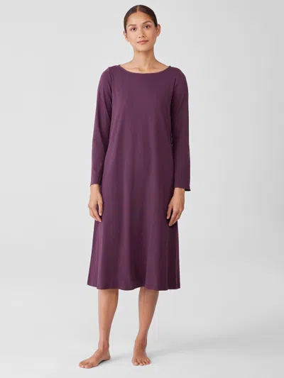 Eileen Fisher Organic Cotton Interlock Sleep Dress In Purple