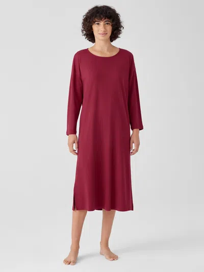 Eileen Fisher Organic Cotton Interlock Sleep Dress In Red