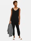 Eileen Fisher Organic Cotton Interlock Sleep Jumpsuit In Black