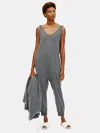 Eileen Fisher Organic Cotton Interlock Sleep Jumpsuit In Gray