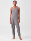 Eileen Fisher Organic Cotton Interlock Sleep Jumpsuit In Gray