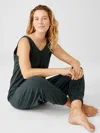 Eileen Fisher Organic Cotton Interlock Sleep Jumpsuit In Green