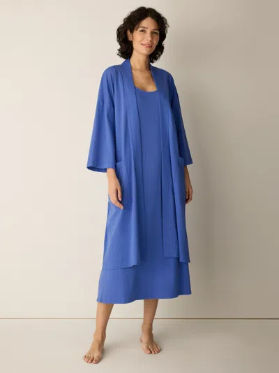 Eileen Fisher Organic Cotton Interlock Sleep Robe In Agave