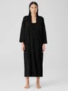 Eileen Fisher Organic Cotton Interlock Sleep Robe In Black