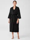 Eileen Fisher Organic Cotton Interlock Sleep Robe In Black