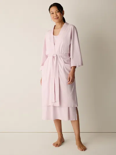 Eileen Fisher Organic Cotton Interlock Sleep Robe In Crystal Pink