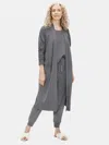 Eileen Fisher Organic Cotton Interlock Sleep Robe In Gray