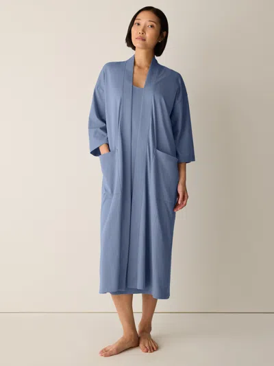 Eileen Fisher Organic Cotton Interlock Sleep Robe In Haze