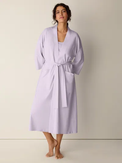 Eileen Fisher Organic Cotton Interlock Sleep Robe In Lilac Frost
