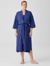 Eileen Fisher Organic Cotton Interlock Sleep Robe In Blue