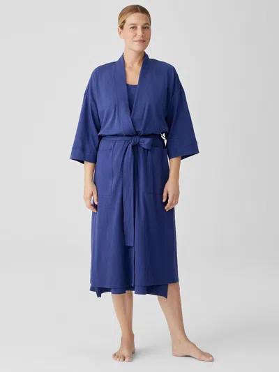 Eileen Fisher Organic Cotton Interlock Sleep Robe In Purple