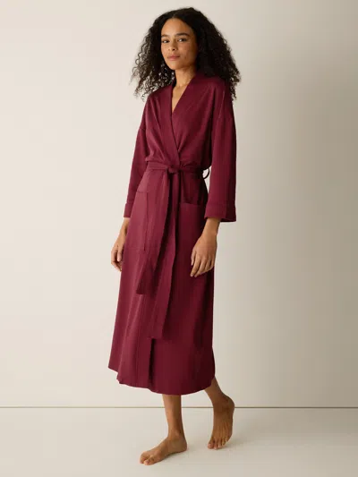 Eileen Fisher Organic Cotton Interlock Sleep Robe In Red Cedar