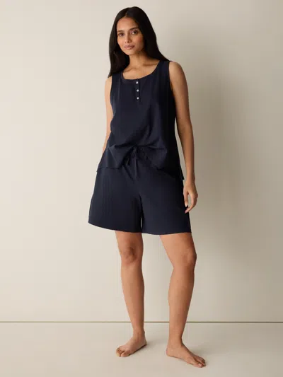 Eileen Fisher Organic Cotton Interlock Sleep Short In Blue