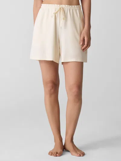 Eileen Fisher Organic Cotton Interlock Sleep Shorts In Neutral