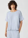 Eileen Fisher Organic Cotton Interlock Sleep Tee In Blue