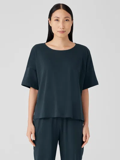 Eileen Fisher Organic Cotton Interlock Sleep Tee In Black
