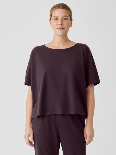 Eileen Fisher Organic Cotton Interlock Sleep Tee In Purple